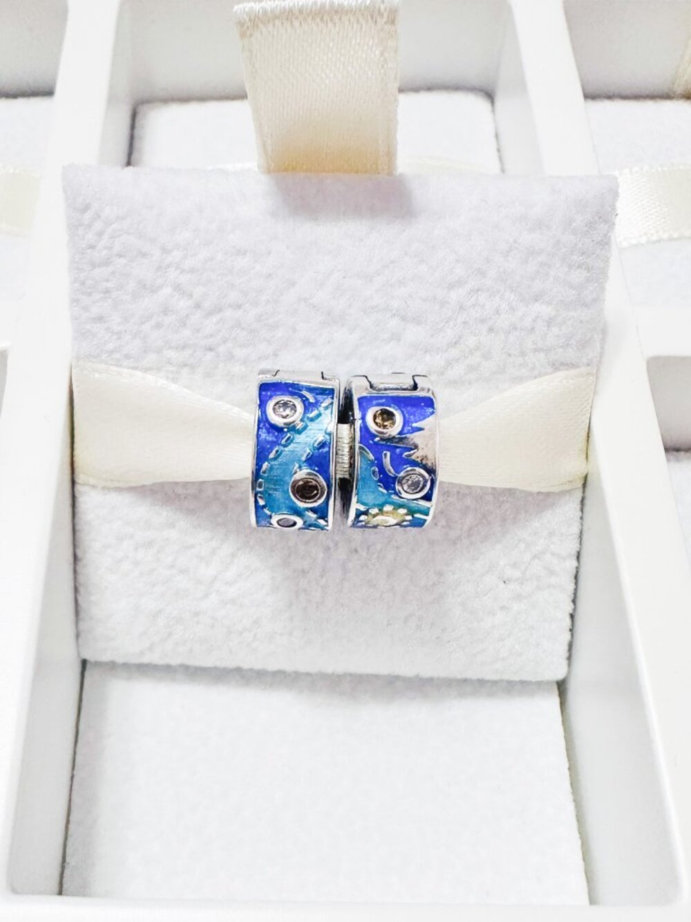 925 Sterling Silver Van Gogh's Starry Night Clip Charms Fits Pandora Bracelets